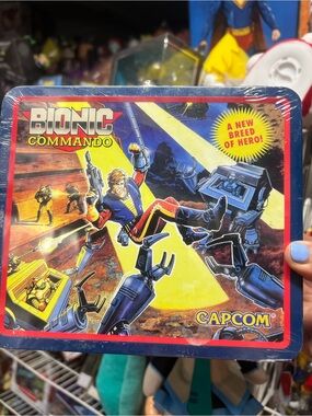 Bionic Commando Retro Game Tin - Blue & Red